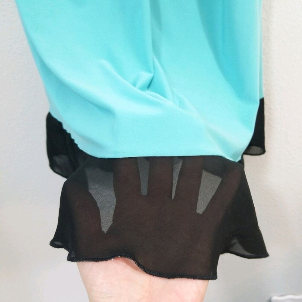 Blossom Intimates teal & sheer chiffon nightie XL - Picture 3 of 6